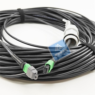 12F Spiral Armored MPO Fiber Patch Cord Housing 5.0mm LSZH Jacket Rodent Resistant