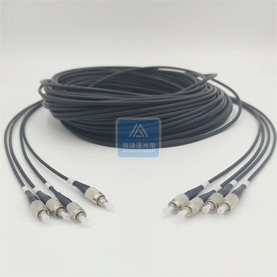 4F Armored Patch Cable cord 30m FC 5mm Black LSZH FTTH  Flame Resistant