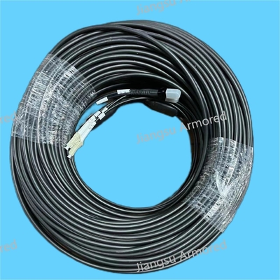4 Core MM Armored Fiber Jumpers Patch Cord 80m MTRJ LC 5.0mm Black LSZH