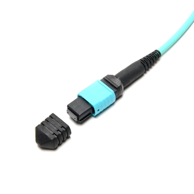 OM3 MTP Mpo Fiber Cable, PVC LSZH Mpo Patch Cord Kompatibel dengan Fast Ethernet