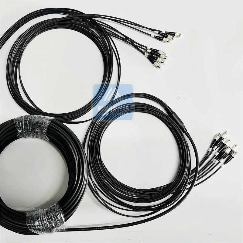 8 Core Armoured Fiber Patch Cord CPRI Patch Jumper 6.5mm Black LSZH BBU RRU