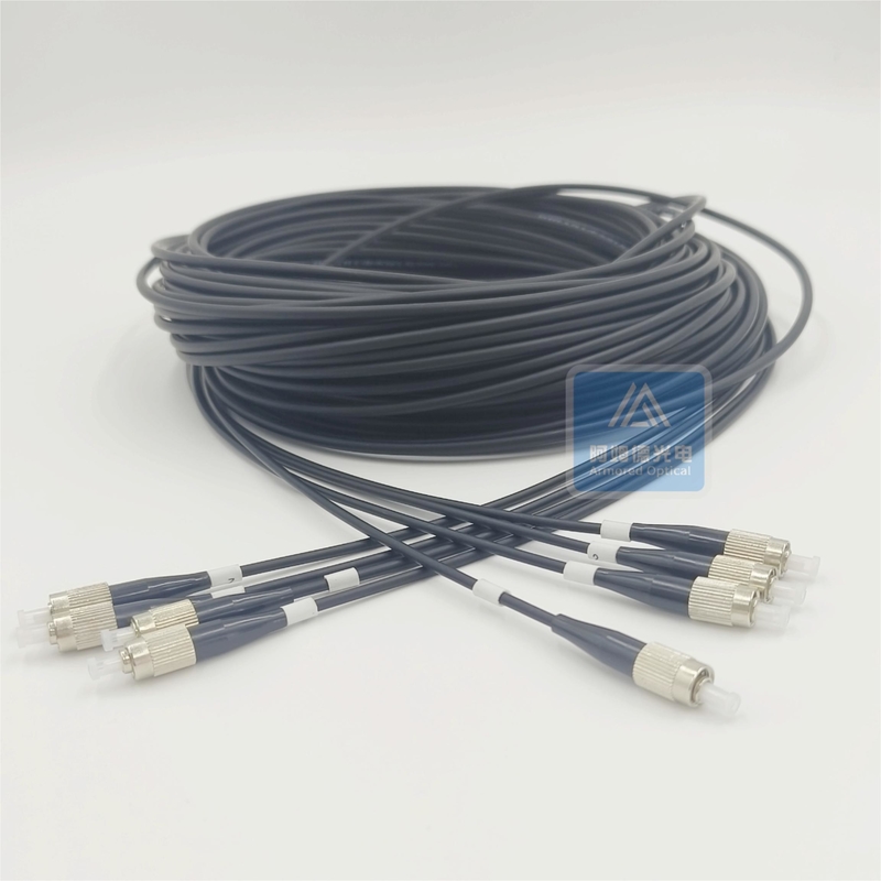 4F Armored Patch Cable cord 30m FC 5mm Black LSZH FTTH  Flame Resistant