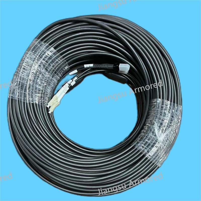 4 Core MM Armored Fiber Jumpers Patch Cord 80m MTRJ LC 5.0mm Black LSZH