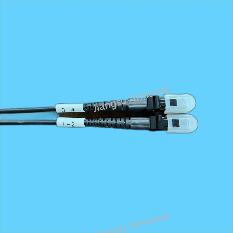 4 Core MM Armored Fiber Jumpers Patch Cord 80m MTRJ LC 5.0mm Black LSZH