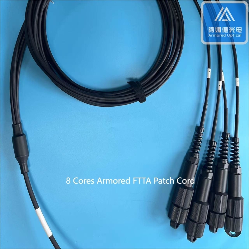 8 Cores SM Armored FTTA Patch Cord 100M CPRI Patch Jumper With PDLC Connector LSZH