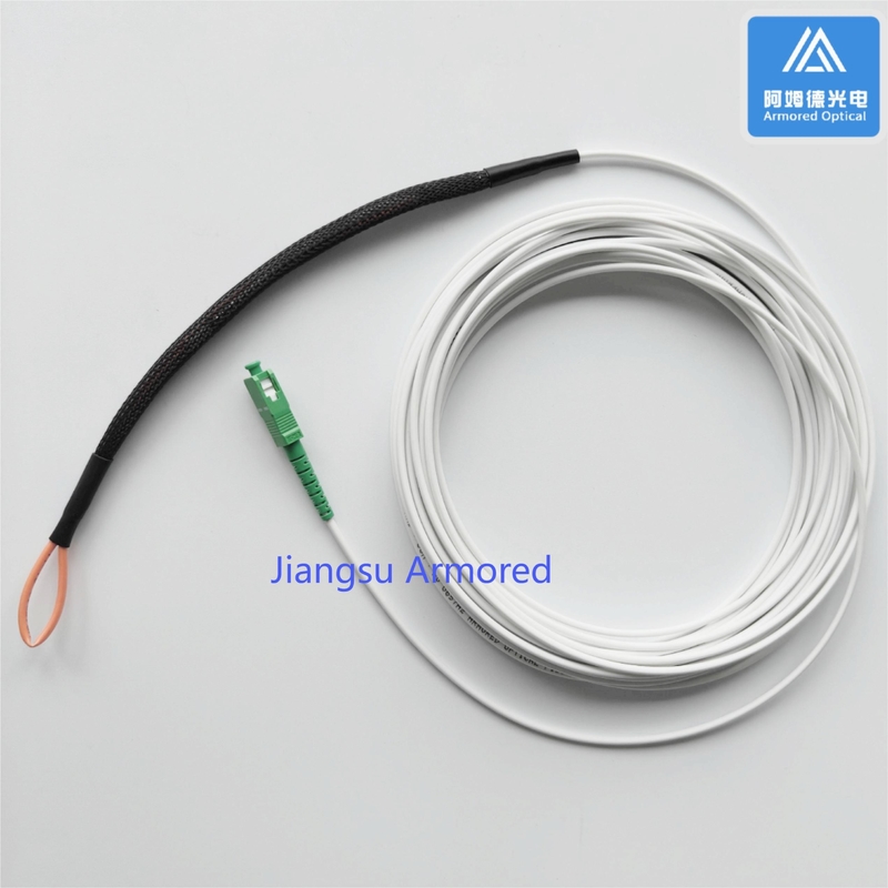 Armored Simplex Fiber Patch Cord SC Pulling Wall Through Patch Jumper White
