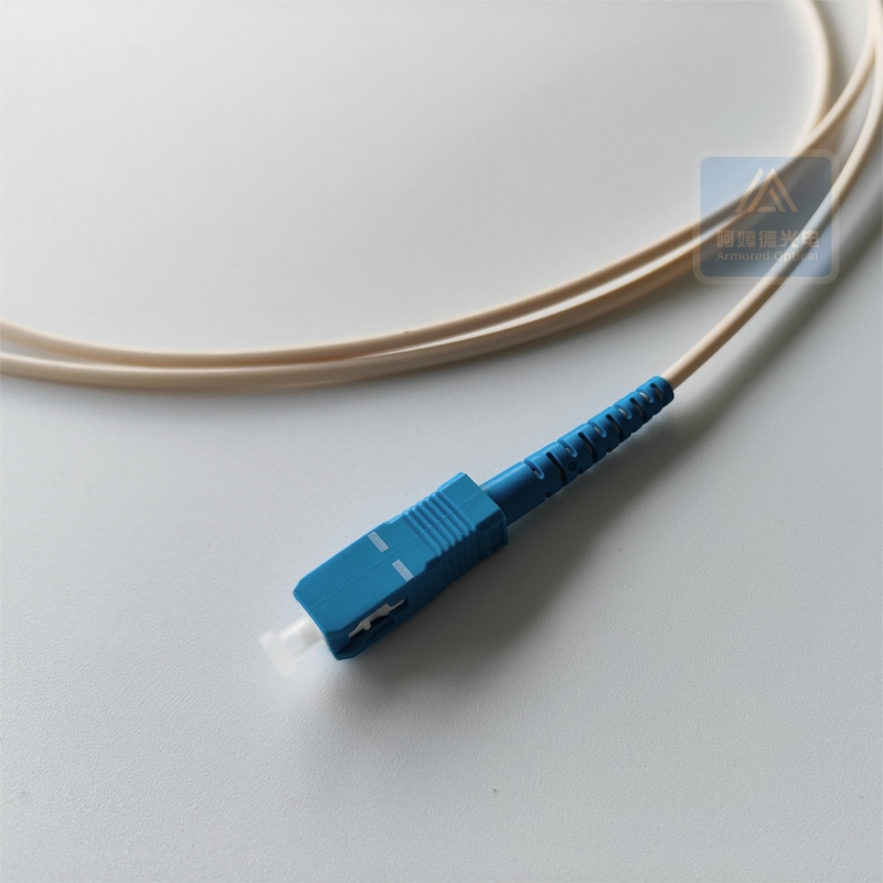 Armored Fibre Optic Pigtails SC UPC 3.0mm Ivory Lszh Fibre Optic Cable Flame Resistant