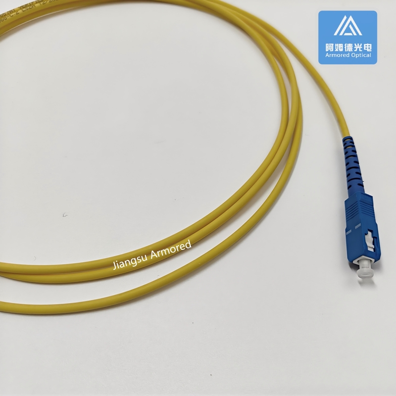 2m SC UPC 3.0mm Yellow LSZH Jacket Stainless Steel Armored Patch Cord For Durable And Secure Network Connections