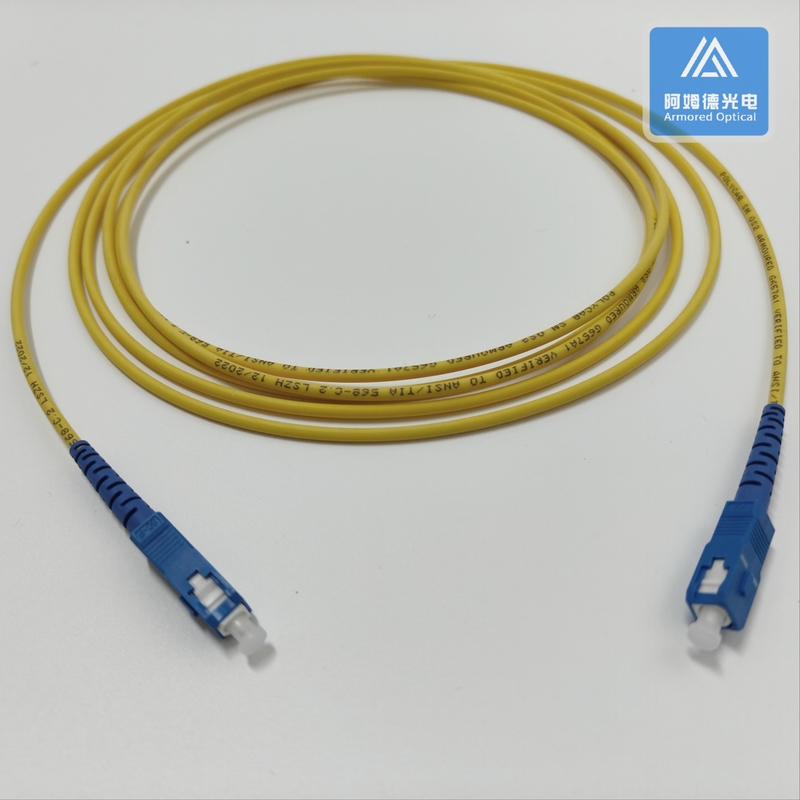 Simplex SM Stainless Steel Armored Patch Cord 3m SC UPC 3.0mm Yellow LSZH Jacket