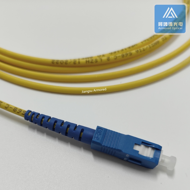 Simplex SM Stainless Steel Armored Patch Cord 3m SC UPC 3.0mm Yellow LSZH Jacket