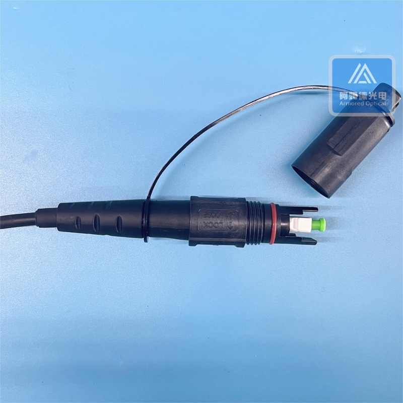 Armored Fiber Patch Cable 3m with Compatible Corning -SC/APC Connector  LSZH Jacket